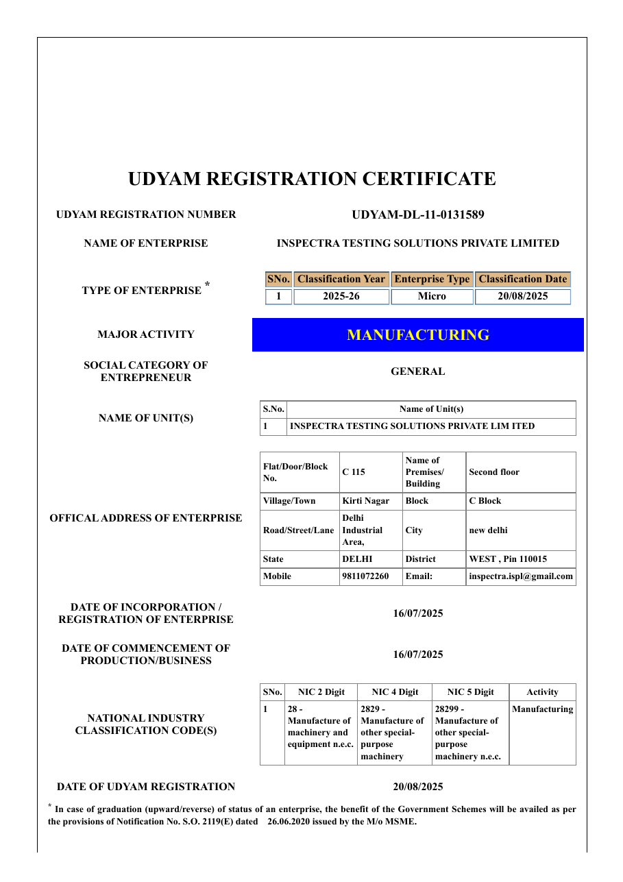 Udyam Registration preview