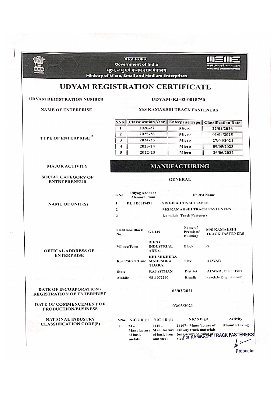 Udyam / MSME Registration preview